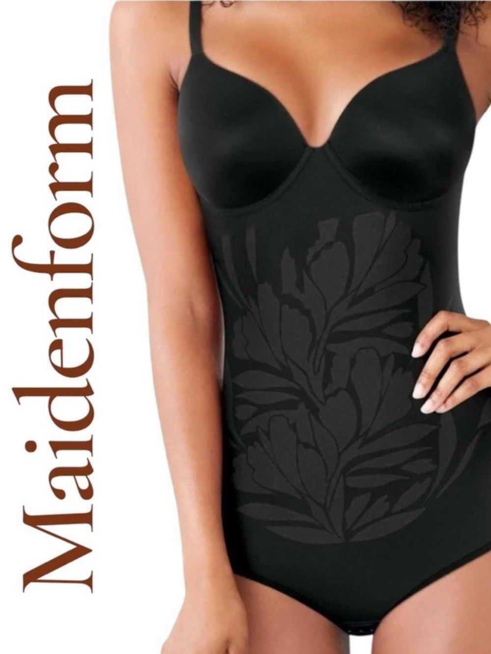 Maidenform-XL 14/16 black Shaping Bodysuit w/ Underwire/Convertible Straps. EUC!